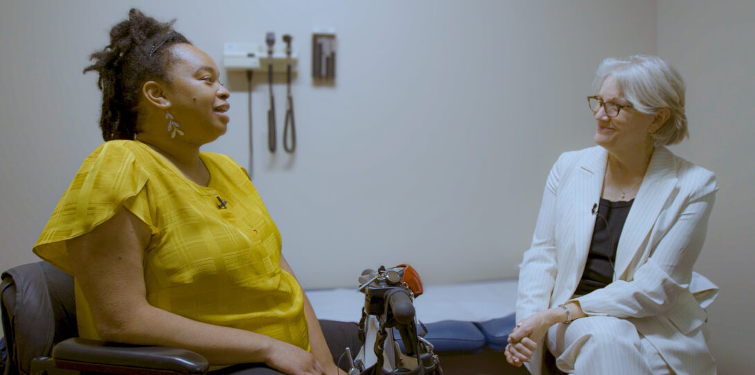 Dr. Vovanti Jones and Dr. Kristi Kirschner having a discussion.